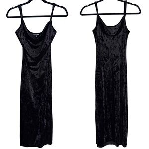 Fashion Nova Women’s Strappy Velvet Slim Fit Stretch Dress w/ Side Slits [US S]